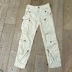 Ralph Lauren cargo linen zippers pants size 4